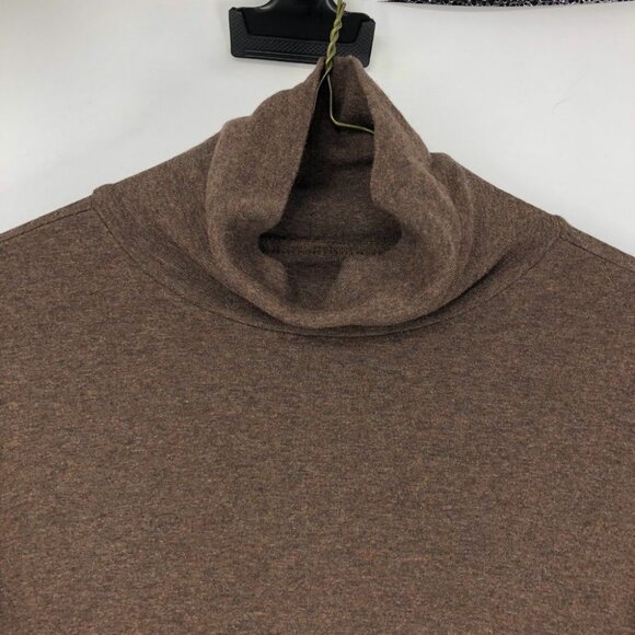 Denver Hayes Brown Cotton Longsleeve Marled Turtleneck Size M - Picture 4 of 13